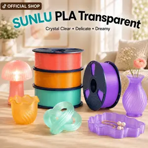 SUNLU Transparent Series 3D Filament | Transparent PLA | No Stringing, No Clogging | Exquisite Crystalline Texture, Boundless Creativity | Color Aesthetics, Pro-Essential, Beginner's Top Choice tiktokshopspringglowup