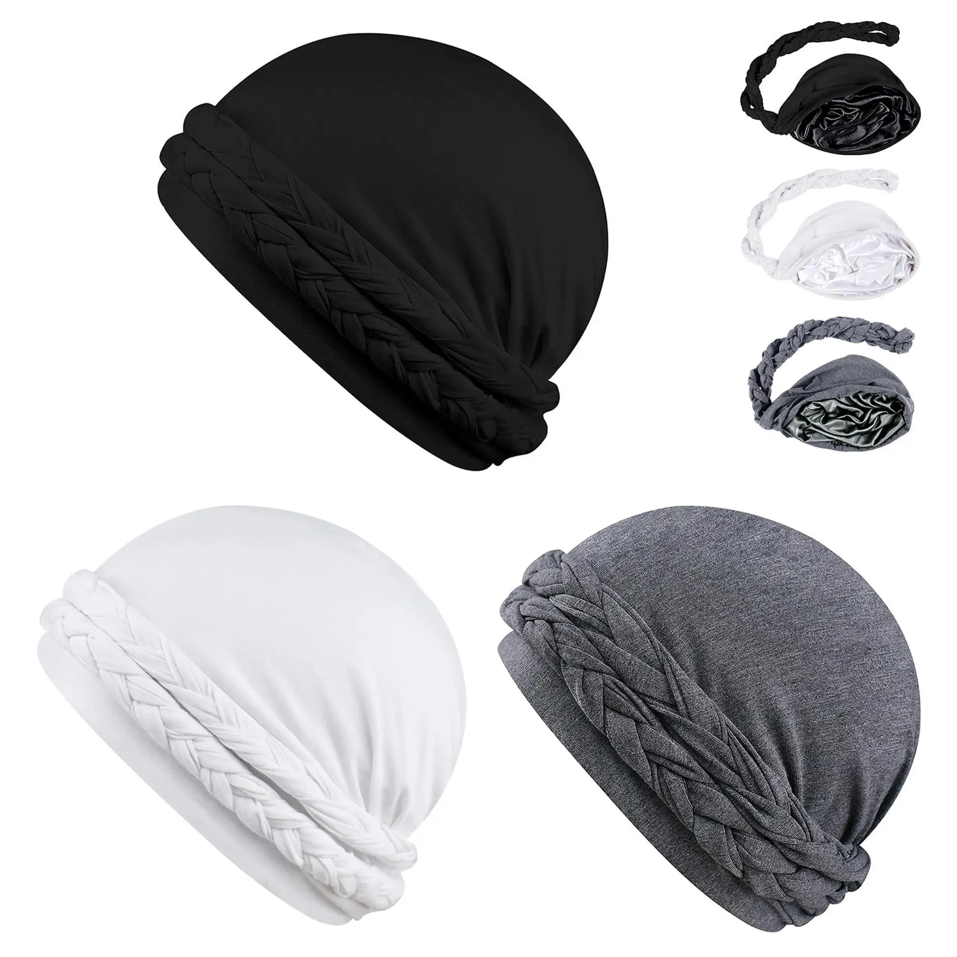 Stylish Satin Lined Turban - Unisex Halo Cap for Waves, Braids & Locs - Silky Sleep Durag for Men & Women - Perfect Gift for Hair Care & Comfort