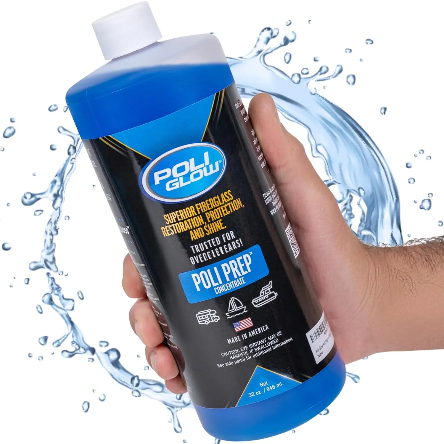 Prep Concentrated RV & Boat Surface Cleaner - Removes Oxidation, Stains, Dirt, Watermarks, Old Wax, Spray-on Ceramics - Safe for  & RVs Fiberglass Cleaner - 32 Oz