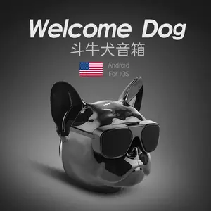 Creative French Bulldog Bluetooth Speaker Touch Portable Series HIFI Dog Head Wireless Bluetooth Speaker Heavy Bass Gift mini bluetooth-compatible