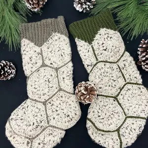 Granny Hexi Christmas stocking hand crocheted Decoration