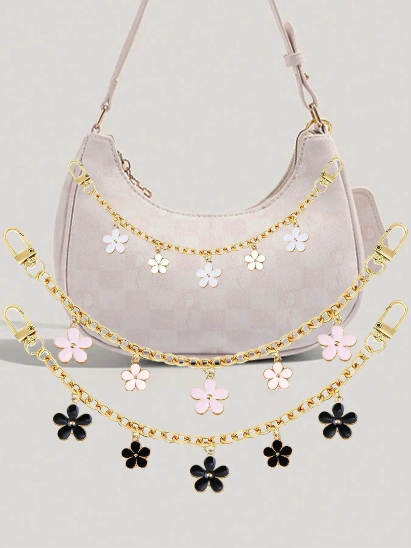 Bag Purse Charm Chain, Charms For Bags, Purse Accessories, Sakura Cherry Decorative Bag Chain Charms Purse Extender Chain For Handbag Crossbody Shoulder Bag