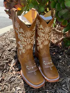 Women cowgirl cowboy honey square toe leather Boots Women cowgirl cowboy honey square toe leather Boots