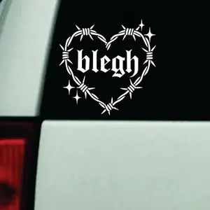 Blegh Barb Wire Heart v2 Car Decal Truck Bumper Sticker Window Windshield Vinyl Emo Goth