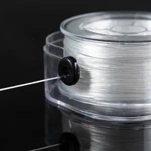 Elastic Polyester Beading Thread Cord Set with Storage Box - Transparent Clear Stretchy String Adjustable Transparent Wire for DIY Jewelry Making, Beading Tools - Includes Sizes 0.2mm/0.6mm/0.8mm/1.0mm DIY Beading Accessories