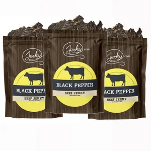 3 Pack - Black Pepper Beef Jerky - All-Natural, No Added Preservatives - 7.5 oz