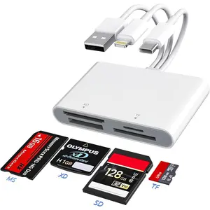 Memory Stick Pro Duo Adapter - XD Picture Card Reader for /USB C/A, 4 in 1 SD/TF/MS/XD Card Reader Adapter  Cybershot Card Reader Support  17/16/15/14/13/12/11/Pad/PC/Android/Laptop