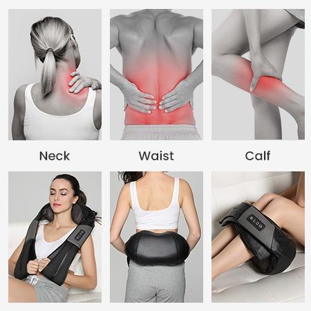 Nekteck Neck and Back Massager with Soothing Heat Adjustable Intensity 3D Kneading Massage Pillow for Shoulder Leg Body Pain Relief Durable Gift