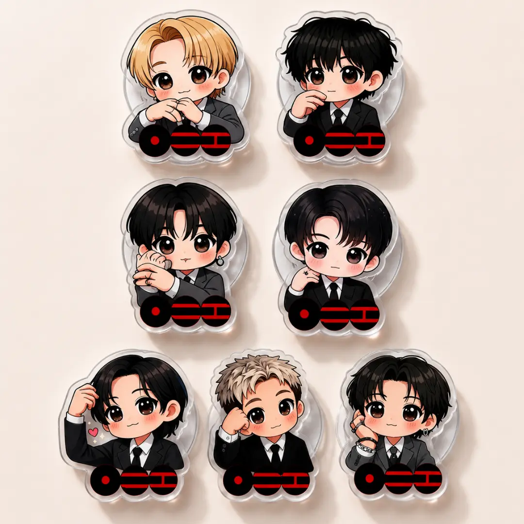 Arirang Idol Chibi Design Phone Grip and Stand, Collapsible Smartphone Socket Mount, Cute Kpop Merch Cell Phone Accessories Gift