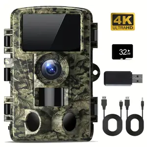 Trail Camera - 4K 48MP Game Camera, 0.05s Trigger Motion Activated Hunting Camera, IP66, 130 Wide-Angle with No Glow Infrared LEDs for Outdoor Wildlife, Outdoor Wildlife Monitoring - Gift for Men