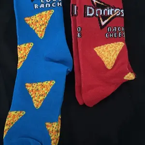 Doritos 2pack Socks - Blue (Ranch) and Red Nacho Design for Comfortable Wear