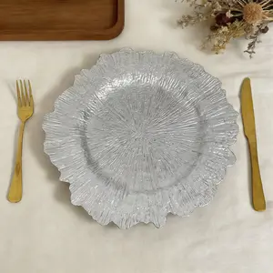 JIT Silver Charger Plates, 13 Inch Silver Plastic Cutlery Tray Set, Perfect for Weddings, Birthdays, Graduations, Etc. - Perfect for Beach, Holiday, And Party Decorations, Party Decorations | Elegant Silver Desktop Layout Set of 12