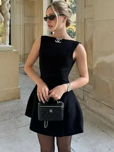 Slim Sleeveless Tank Mini Dress – 2024 Autumn Backless High Waist Casual Party Outfit