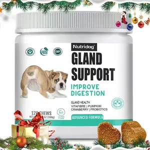 Nutridog Powerful Anal Gland Chews for Dogs with Pumpkin and Probiotics to Support Digestive Health and Gland Function
