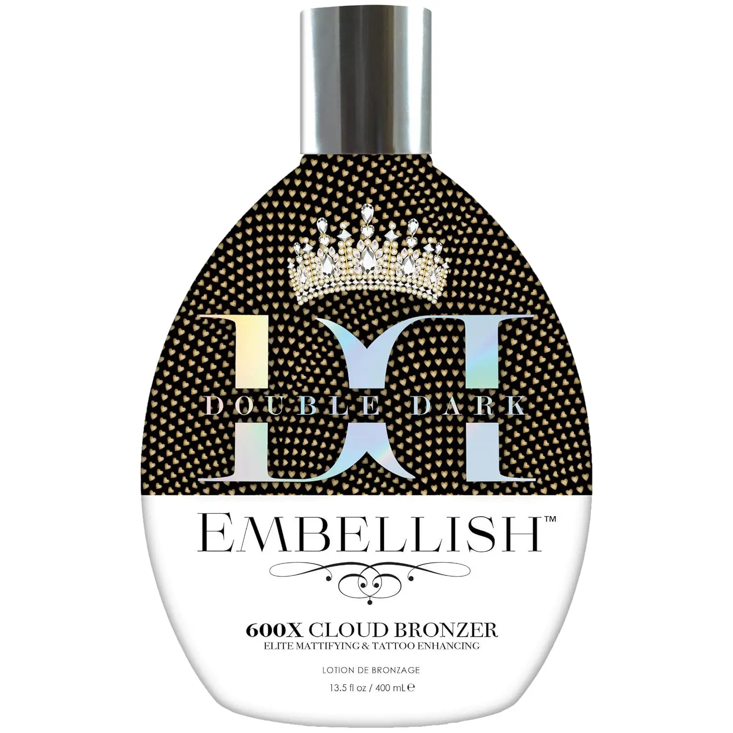 Brown Sugar Embellish Cloud Bronzer Tanning Lotion, 600X Double Dark Cloud Bronzer with Mattifying Complex, Copper Peptide & Hyaluronic Acid, 13.5 Fl Oz
