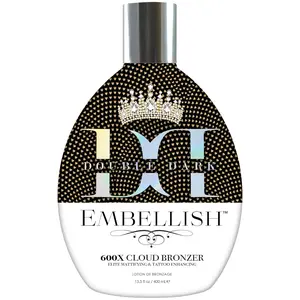 Brown Sugar Embellish Cloud Bronzer Tanning Lotion, 600X Double Dark Cloud Bronzer with Mattifying Complex, Copper Peptide & Hyaluronic Acid, 13.5 Fl Oz