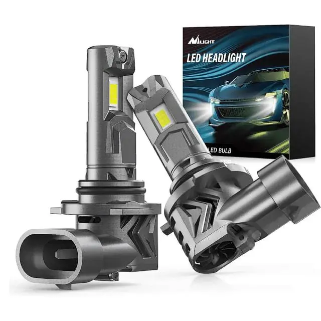 Nilight 9006/HB4 LED Headlight Bulbs E4S Series 80W 20000LM 6500K IP67 2 Bulbs High Brightness Perfect Beam Waterproof Long Lifespan, Bright Light, Easy Install