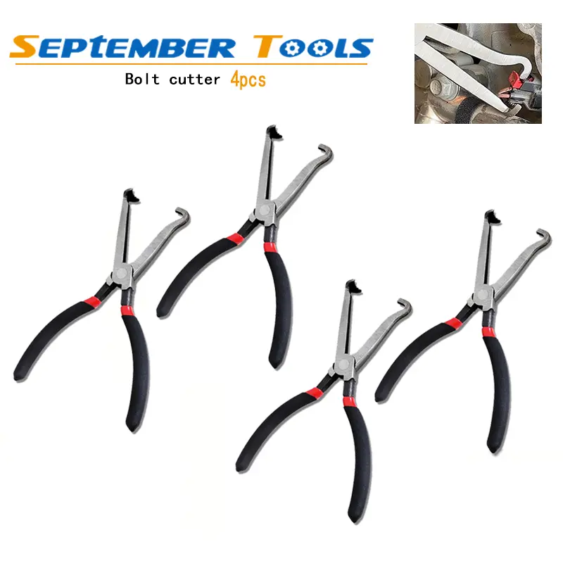 4pcs Metal Automotive Hand Pliers Set, Carbon Steel High-Temp Forged Hardened Heat-Processed, PVC Rubber Grip Handle, Precise Circuit Wire Cutter, Professional Oil Pipes Separator, Power-Off Tool