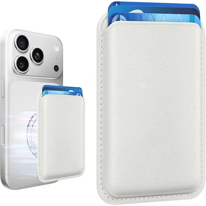 Card Holder for iPhone 18 Pro Max 18 Pro 17 Pro Max 16 15 14 13 12 Pro Max Plus Leather Magnetic Mag-Safe Cellphone Wallet-Shockproof Cover Accessory with Adjustable Stand,Tracker Card Holder for iPhone 18 Pro Max