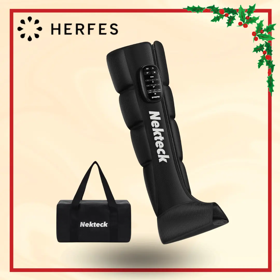 Nekteck Cordless Leg Massager Recovery System (Single Leg Only), Air Compression Massage, Full Leg Boots for Circulation and Pain Relief Comfort Daily Helpful for Vericose Veins, Fatigue, Cramps, Swelling, Edema DealsForYouDays Relaxation Aid