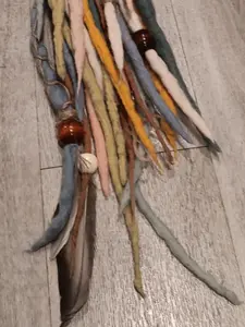 Worley Dreads Original Handmade Wool Natural Dreadlock Hair Extensions Full Set 45 Pieces 16-20 Inches
