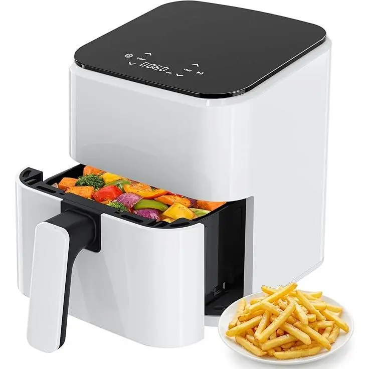 3QT Air Fryer, Small Air Fryer with Digital PP Touch Panel, 400℉ Max Temp, Overheat Protection and Auto Shut-off, Nonstick and Dishwasher Safe Basket for Roast, Bake, Broil, Reheat