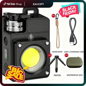 3500 Lumen USB Rechargeable Outdoor Camping Light with 5 Adjustable Color Temperatures & Strong LED Illumination for Sports Fishing Emergencies Men Gifts Camping Hiking Night Running