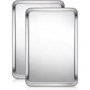 Baking Sheet, Cookie Sheet, Stainless Steel Baking Pan, 2 count-17.3''x 12.3'' x 1'', Half Sheet Pan for Oven, Baking Tray for Baking&Roasting, Nonstick&&Easy Clean