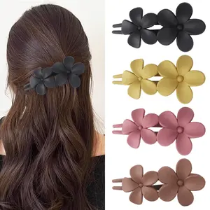 4 Pcs Flower Hair Clips,Matte French Barrettes,Non-Slip Elegant Floral Hairpins,Ideal for Women,Girls,Wedding,Christmas Party Gifts,Fashion Accessories