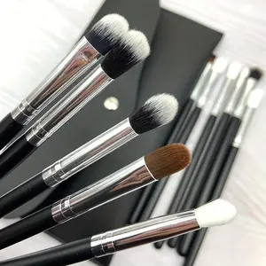 Professional Makeup Brush Set with Storage Pouch, 11pcs/set Synthetic Makeup Brushes Portable Blending Brush Foundation Brush Set for Eye Makeup, Soft and Dense Fiber Makeup Tools for Women, Eyeshadow Brush, Highlighter Brush, Soft Brush Makeup Kit