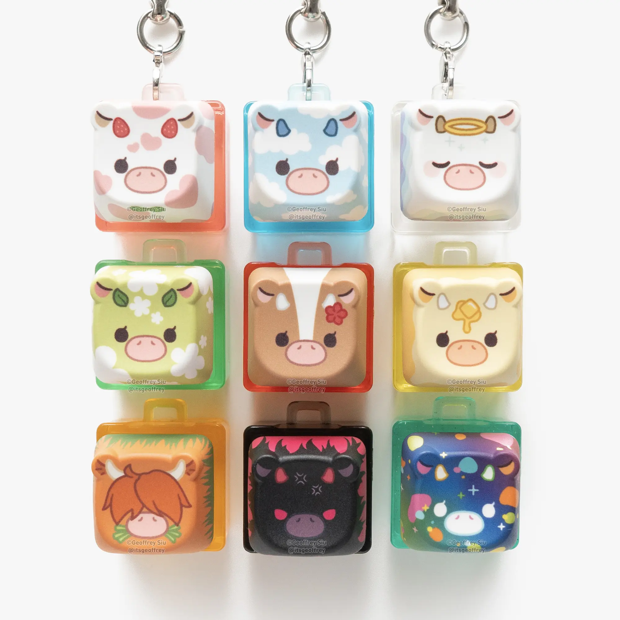 Series 7 Cow Creamy Clicky Keychain Blind Bag Keyboard Fidget