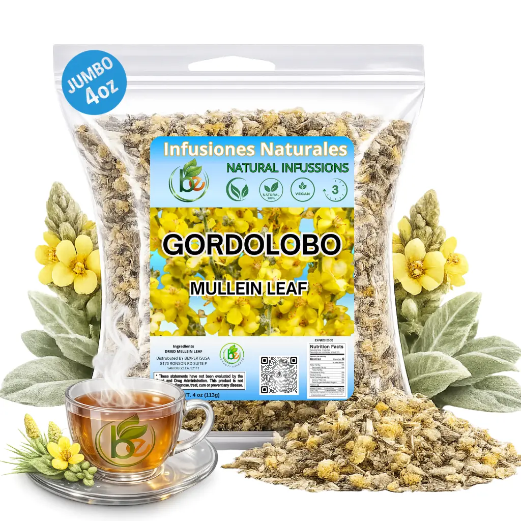 VIRAL Gordolobo Mullein Leaf Tea Vegan 100% Natural Herbs Loose Leaf 4 Oz 113g US Sourced & Manufactured Relaxation Wellness - Beverage