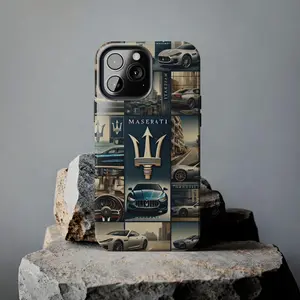 Maserati Logo iPhone Case, Luxury Sports Car iPhone Compatible with iPhone X, 11, 12, 13, 14, 15,16 & Samsung Galaxy S21, S22, S23, S24 & 25 series