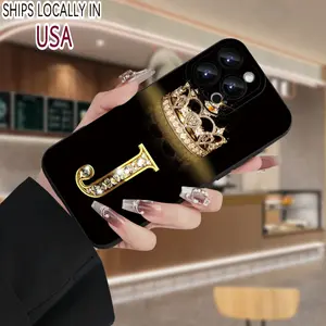 A creative hot-selling crown letter J pattern mobile phone case suitable for iPhone 16 15 14 13 12 11 XS XR X 7 8 Plus Pro Max Mini, TPU, universal for men and women, gift