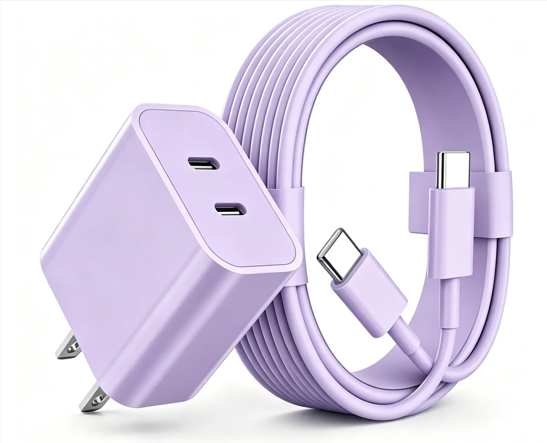 iPhone 17 16 15 Charger, 20W Purple USB C Charger Dual Port Fast Charging Block 10ft USB C to C Cable Cord Included) for iPhone 17 16 15 Pro Max/15Pro/15/15Plus,iPad