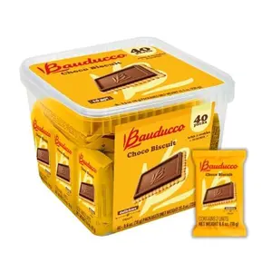 Bauducco Choco Biscuit Cookies – Crispy Chocolate-Covered Biscuits, Individually Wrapped for Snacking, Dessert, and Lunch Boxes, 25.3 oz (Pack of 40)