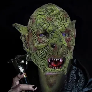 Goblin Mask Evil Orc Masks Greepy Gnome Face Masques Latex Mascarillas Goblinoid Mascaras Halloween Costume Carnival Helmet Prop men andwomen cosplay