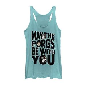 Women's Star Wars The Last Jedi May the Fourth Porgs Be With You Racerback Tank Top