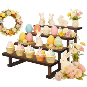 4 Tier Wooden Stand, Cupcake Stand, Display Shelf, Tabletop Spice Rack for,, Perfume, Fragrance, Vendors event
