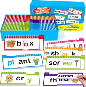 40 Phonics Word Family Build Book – Read & Rhyme Flip Cards for Sight Words, Spelling Practice, Vocabulary & Early Reading Learning Activities
