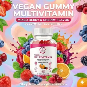 Multivitamin Gummies, Vegan & Organic, 12 Essential Vitamins, Mixed Berry & Cherry – Immune, Energy & Wellness Support – Non-GMO, Gluten-Free, Gelatin-Free, 60 Count, 30-Day Supply