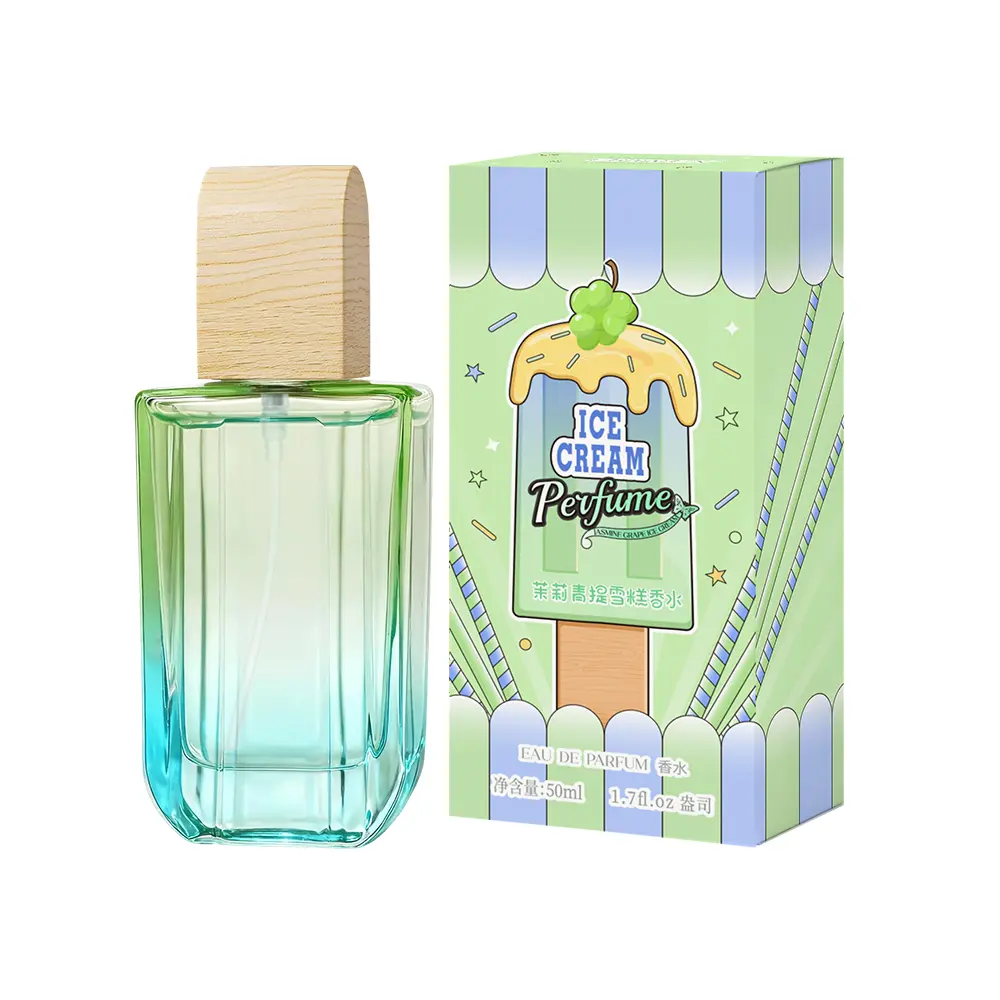 EBYVEN Women's Eau De Toilette Spray - Aromatic Floral, Floral Fruit Gourmand Scent with Jasmine & Green Grape, Ice Cream Shaped Bottle, 1.7 fl oz (50ml), Boosts Feminine Energy, Spray on Skin for Adults, Single Bottle, Fruity Floral