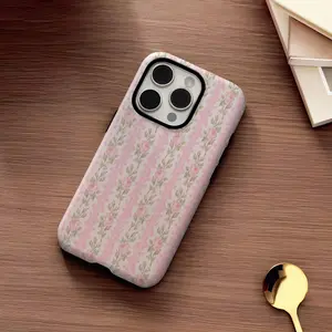 LoveShackFancy Peony Flower Pattern Phone Case, compatible with iPhone 17, 16, 15, 14, 13, 12, Plus, and Pro Max. Waterproof, moisture-proof, and shockproof smartphone case.