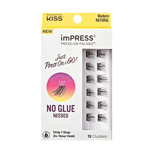 Impress Falsies Self Adhesive Eyelashes, 12 Lash Clusters - Modern