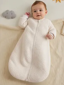 Baby Sleep Bag Onesie Sleep Sack Plain Fabric Suitable for Fall Winter 0-6 Months Newborn Fashion Cute, Long Sleeve Loose Fit Zipper Design