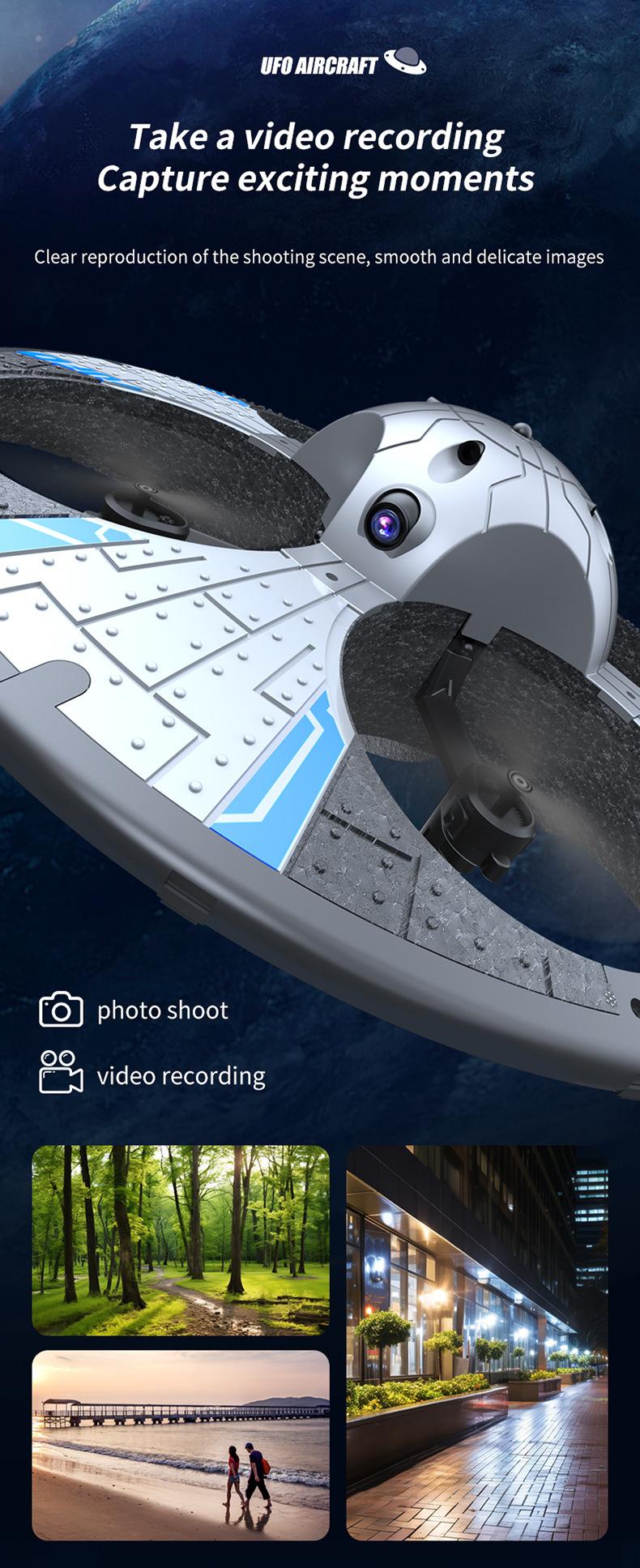 Foam UFO Drone – RC Aircraft with Colorful LED Lights, Auto Hover, 360° Stunt Flips, Toss-to-Fly Feature, Dual Battery Pack