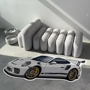 Vintage Car Carpet, Fashionable Home Decor Rug, Decorative Area Rug, Long Striped Mat for Living Room Bedroom, Soft Comfortable Plush Foot Pad