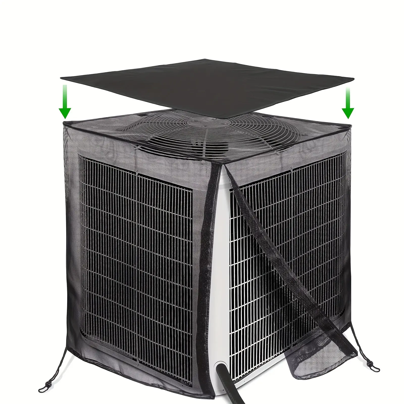 1 Pc Premium Outdoor Air Conditioner Defender Cover - Breathable 600D All Seasons Mesh Fabric, Detachable Waterproof Top, and Durable Cottonwood Leaf Protection - Ideal for Outside AC Units