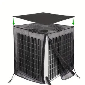 1 Pc Premium Outdoor Air Conditioner Defender Cover - Breathable 600D All Seasons Mesh Fabric, Detachable Waterproof Top, and Durable Cottonwood Leaf Protection - Ideal for Outside AC Units