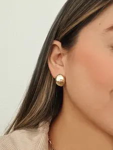 Florabel Matilde 24K Gold Plated Studs round organic shape